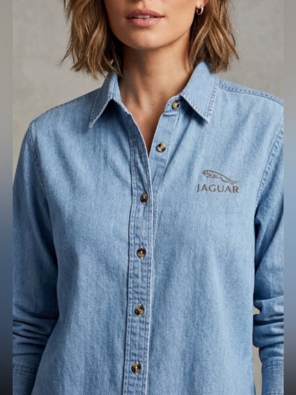 Port Jaguar Stone-Washed Denim Button Front Shirt – Women’s Small